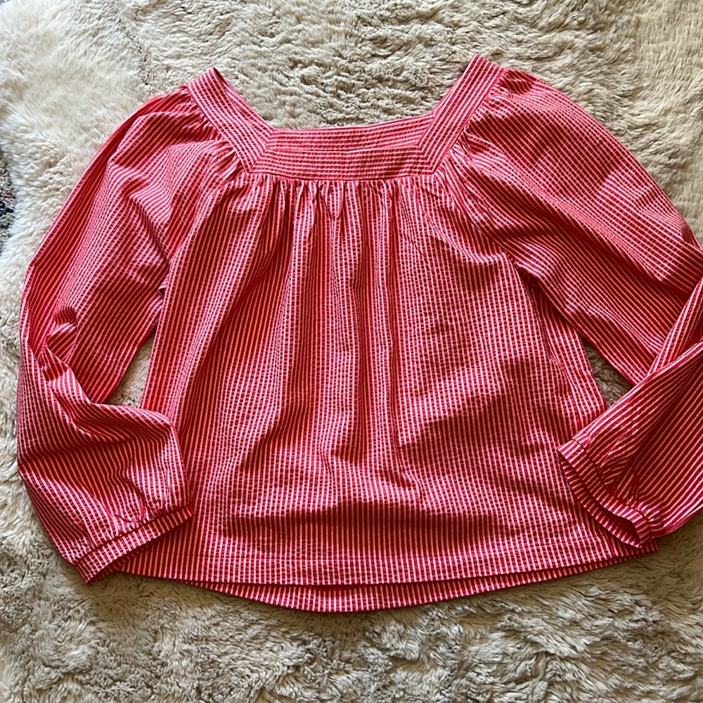 J.Crew Seersucker Blouse L
